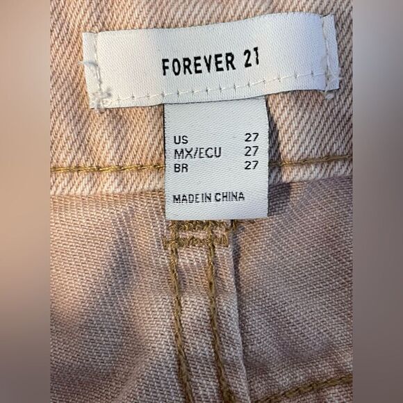 Forever 21 High Waisted Denim Pants Tan 27 - Picture 5 of 7